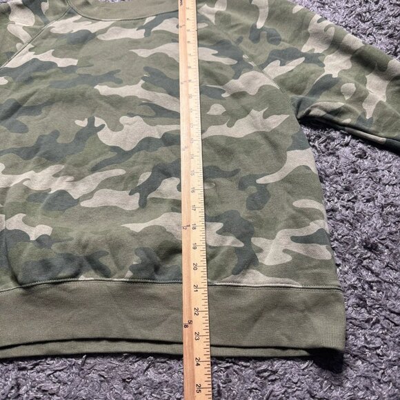Old Navy Sweatshirt Womens Large Green Camo Pullover Crewneck Long Sleeve - Picture 7 of 9